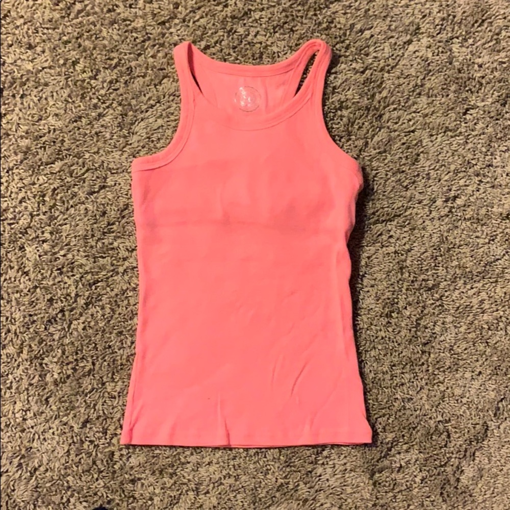 Pink tank top with built in support